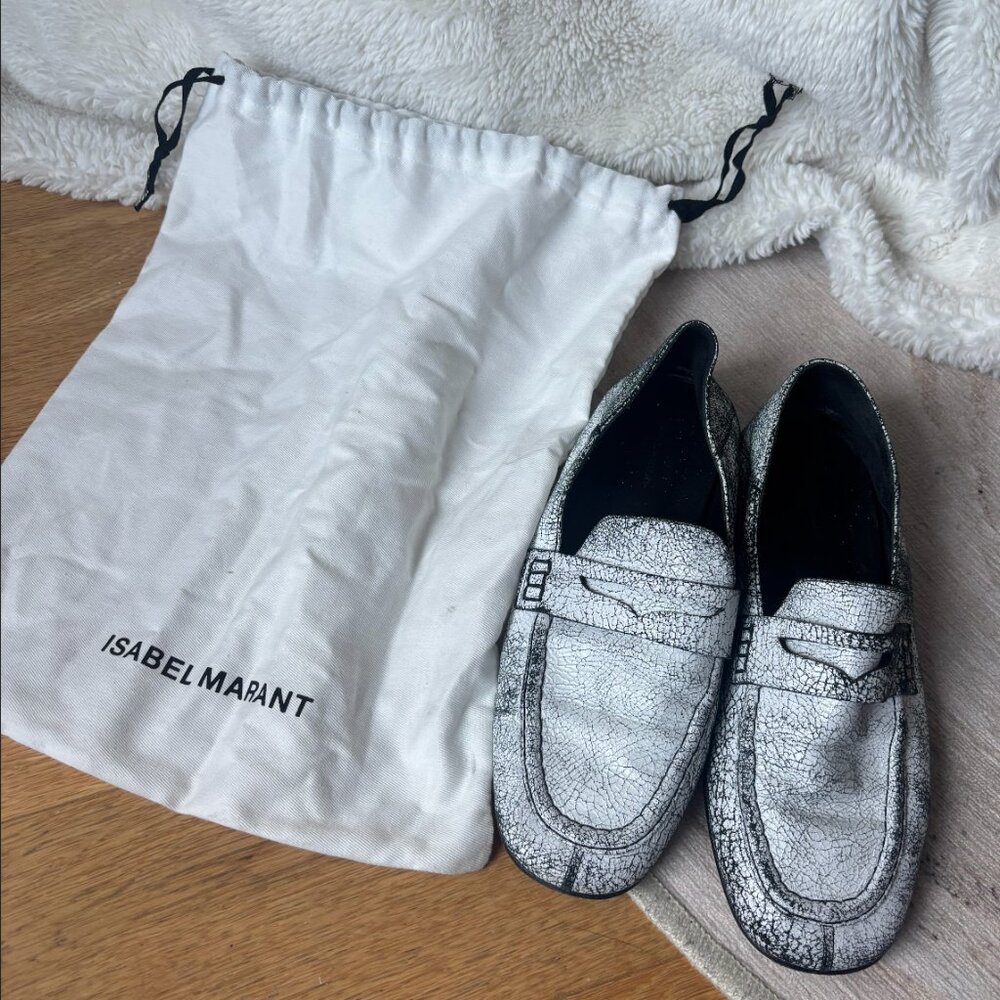 Isabel Marant Fezzy Loafers Black and White Leather (36/6)